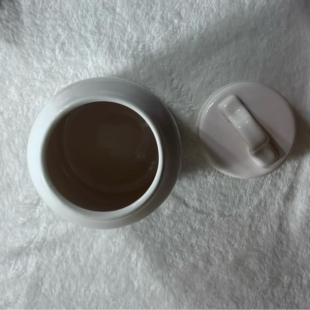 Rae Dunn Cream Tea Ceramic Canister With Snug Fitting Lid